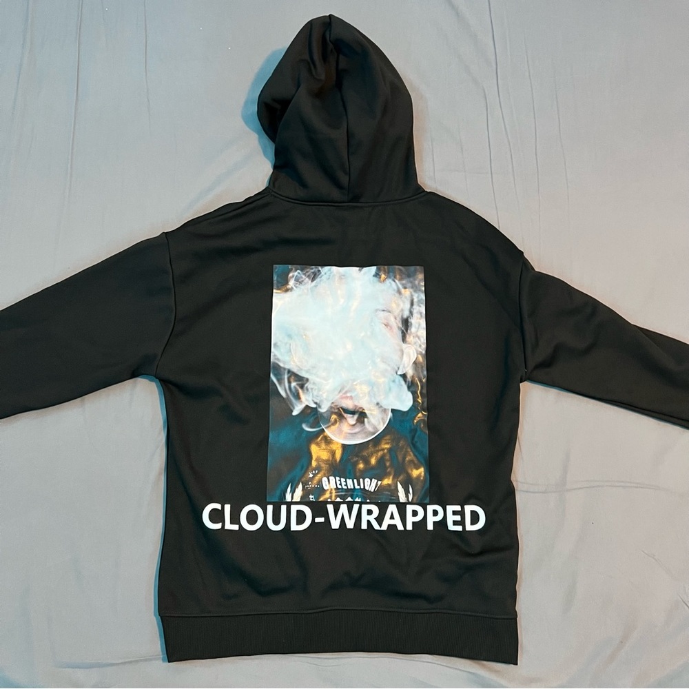 Black graphic hoodie - Cloud Wrapped